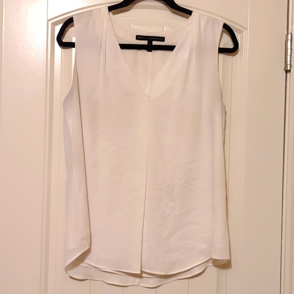 WHBM white silky shell blouse size 6 - Picture 1 of 2